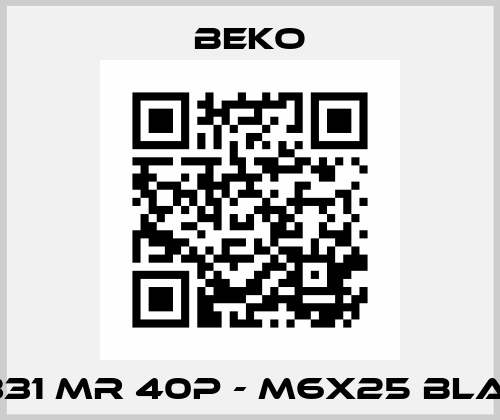 41331 MR 40P - M6X25 BLACK Beko