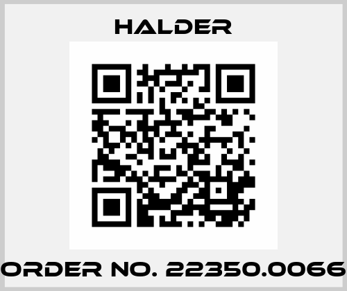 Order No. 22350.0066 Halder