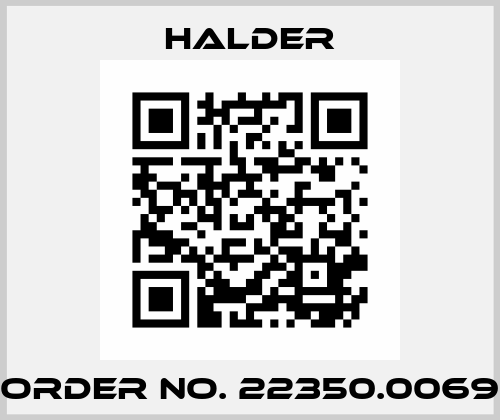 Order No. 22350.0069 Halder