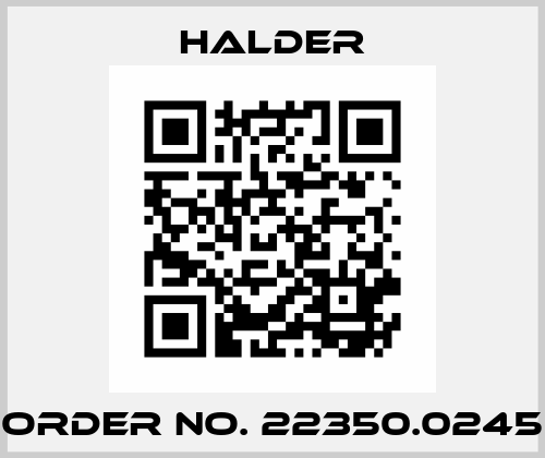 Order No. 22350.0245 Halder