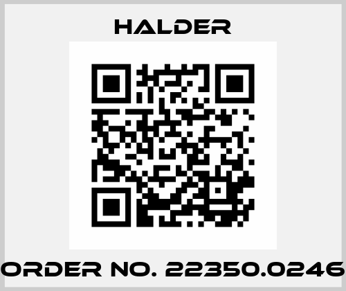 Order No. 22350.0246 Halder