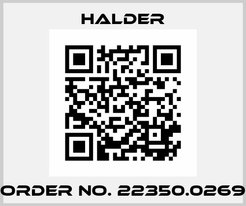 Order No. 22350.0269 Halder