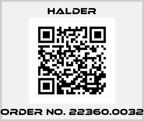 Order No. 22360.0032 Halder