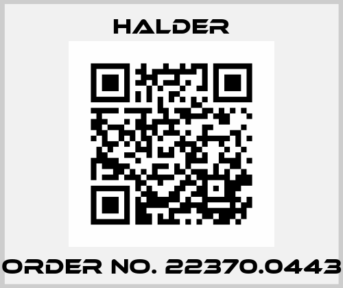 Order No. 22370.0443 Halder