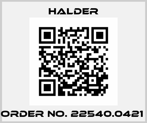 Order No. 22540.0421  Halder