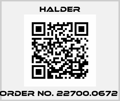 Order No. 22700.0672  Halder