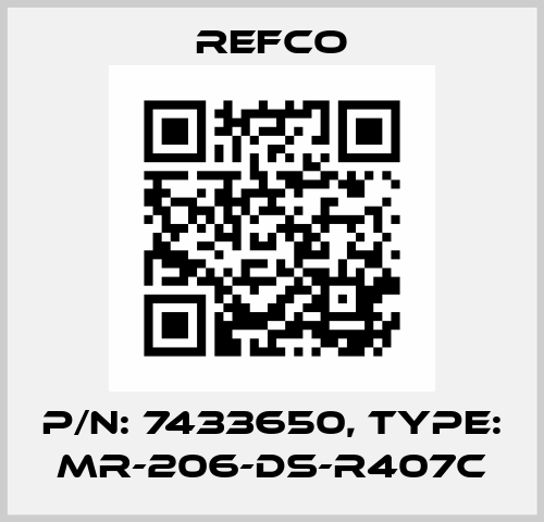 p/n: 7433650, Type: MR-206-DS-R407C Refco