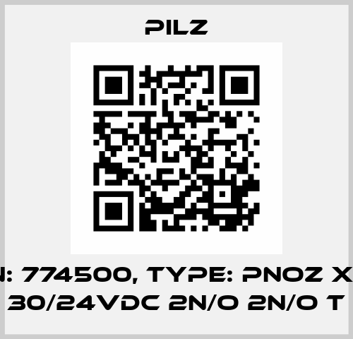p/n: 774500, Type: PNOZ XV2 30/24VDC 2n/o 2n/o t Pilz