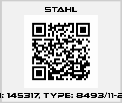 P/N: 145317, Type: 8493/11-21-6 Stahl