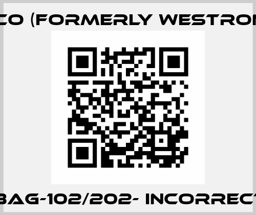 SBAG-102/202- incorrect   Luxco (formerly Westronics)