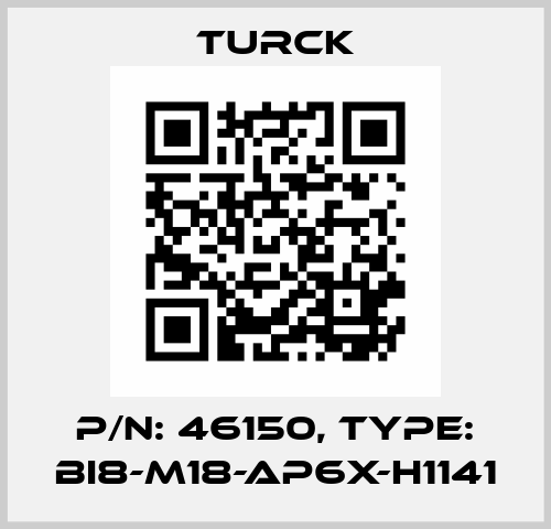 p/n: 46150, Type: BI8-M18-AP6X-H1141 Turck