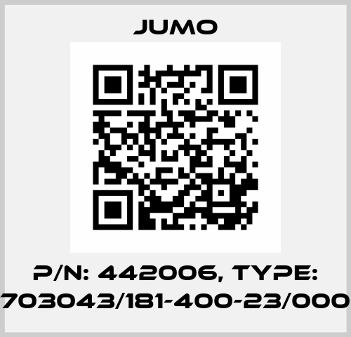 p/n: 442006, Type: 703043/181-400-23/000 Jumo
