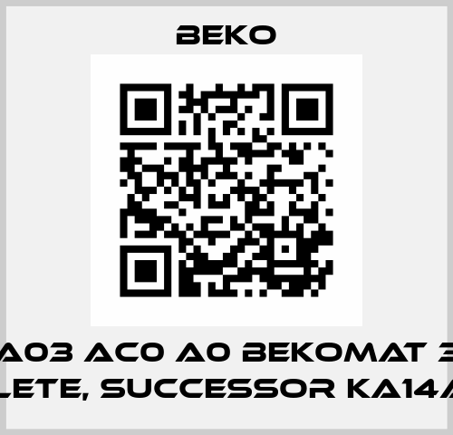 KA03 AC0 A0 BEKOMAT 3 - OBSOLETE, SUCCESSOR KA14A10A0  Beko