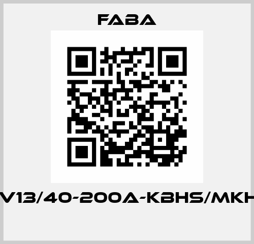 VM-SCHV13/40-200A-KBHS/MKHS/MKLS  Faba