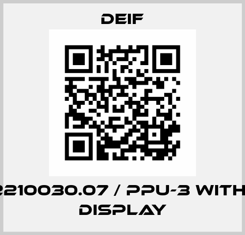 2912210030.07 / PPU-3 without display Deif