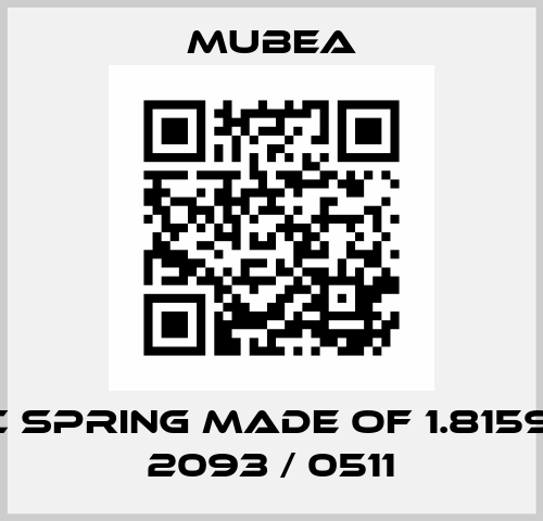 Disc spring made of 1.8159 DIN 2093 / 0511 Mubea