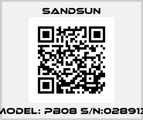 Model: PB08 S/N:028913 Sandsun