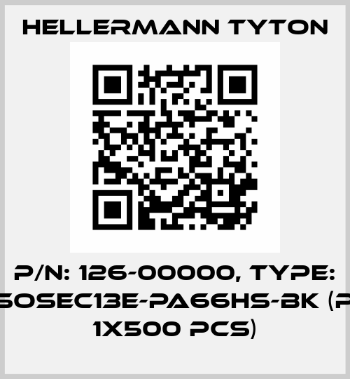 P/N: 126-00000, Type: T50SOSEC13E-PA66HS-BK (pack 1x500 pcs) Hellermann Tyton