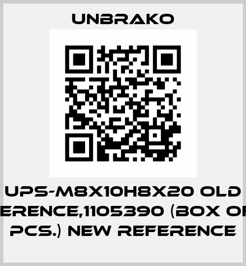 UPS-M8X10H8X20 old reference,1105390 (box of 50 pcs.) new reference Unbrako