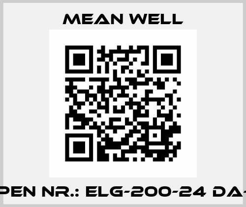 Typen Nr.: ELG-200-24 DA-3Y Mean Well