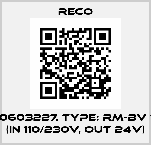 p/n: 10603227, type: RM-BV 12 DP (IN 110/230V, OUT 24V) Reco