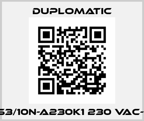 DS3-S3/10N-A230K1 230 VAC-50Hz Duplomatic