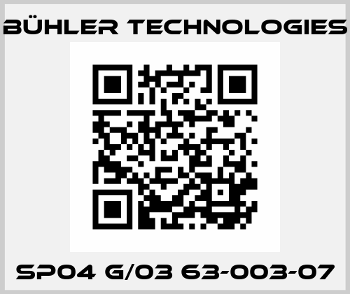 SP04 G/03 63-003-07 Bühler Technologies