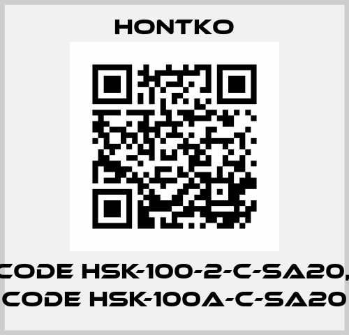old code HSK-100-2-C-SA20, new code HSK-100A-C-SA20 Hontko