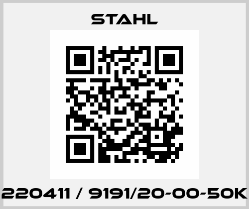 220411 / 9191/20-00-50k Stahl