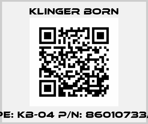 Type: KB-04 P/N: 86010733/1611 Klinger Born