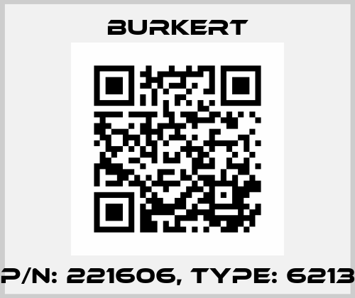 P/N: 221606, Type: 6213 Burkert