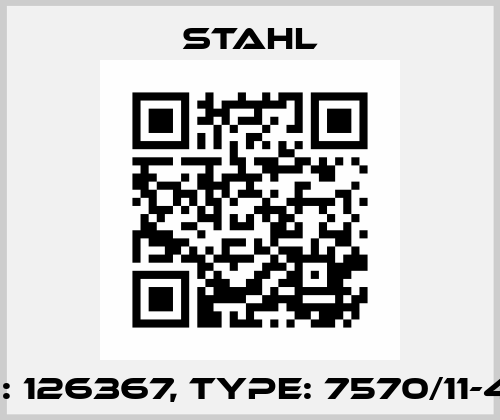 P/N: 126367, Type: 7570/11-406 Stahl