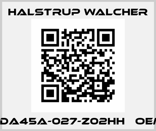 HDA45A-027-Z02HH   OEM Halstrup Walcher