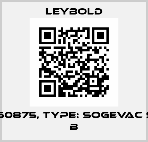 P/N: 960875, Type: SOGEVAC SV750 B Leybold
