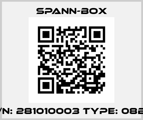P/N: 281010003 Type: 08B-1 SPANN-BOX