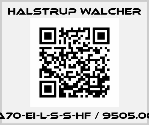 HDA70-EI-L-S-S-HF / 9505.0033 Halstrup Walcher