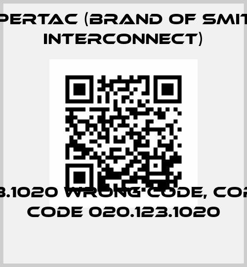 021.123.1020 wrong code, correct code 020.123.1020 Hypertac (brand of Smiths Interconnect)