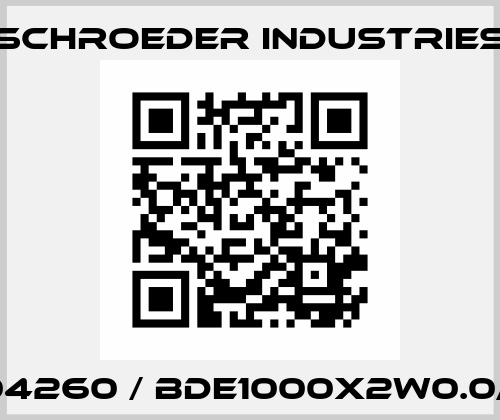 1304260 / BDE1000X2W0.0/-SI Schroeder Industries