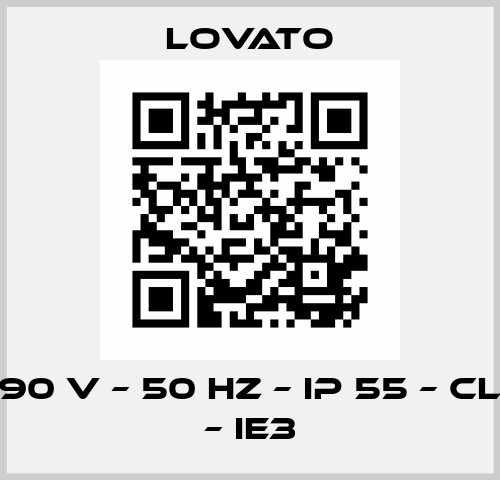 400/690 V – 50 HZ – IP 55 – Cl. F – S1 – IE3 Lovato