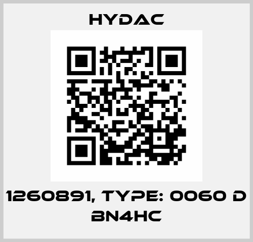 P/N: 1260891, Type: 0060 D 005 BN4HC Hydac