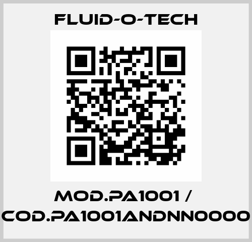 Mod.PA1001 /  Cod.PA1001ANDNN0000 Fluid-O-Tech
