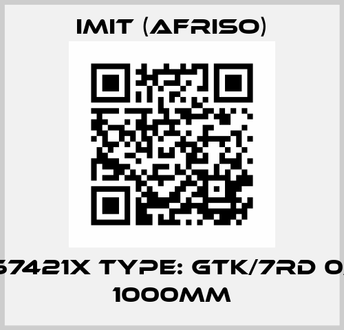 P/N: 67421X Type: GTK/7RD 0/90°C 1000mm IMIT (Afriso)