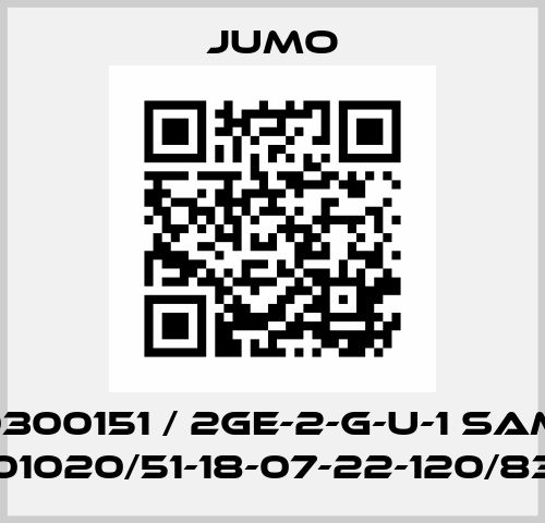 20/00300151 / 2GE-2-G-U-1 same as 201020/51-18-07-22-120/837 Jumo
