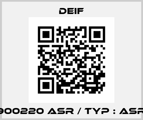 2961900220 ASR / Typ : ASR 20.3 Deif