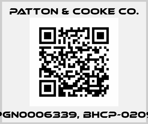PGN0006339, BHCP-0209 Patton & Cooke Co.