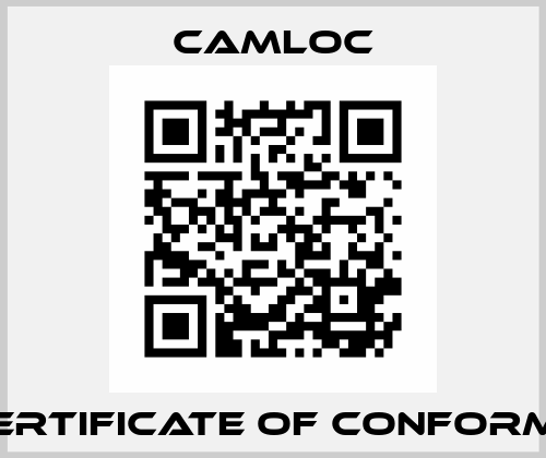 A certificate of conformity Camloc