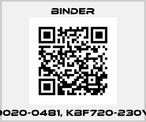 9020-0481, KBF720-230V Binder