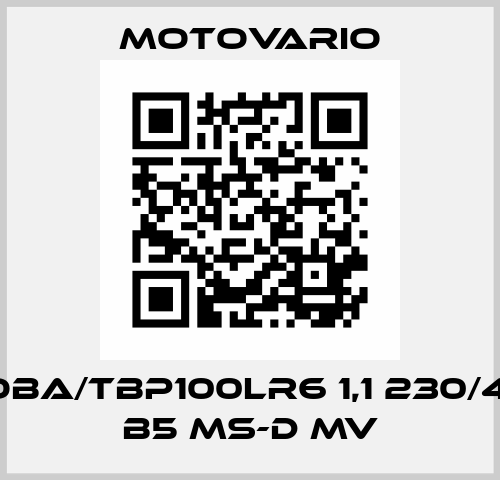 MV-MOBA/TBP100LR6 1,1 230/400-50 B5 MS-D MV Motovario