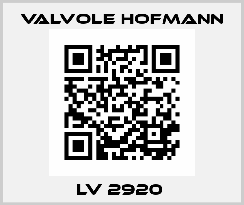 LV 2920  Valvole Hofmann