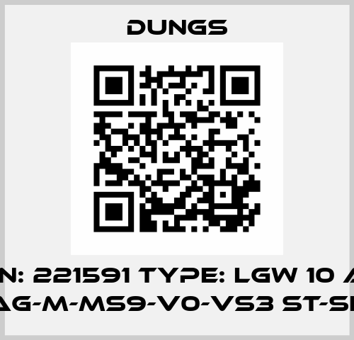P/N: 221591 Type: LGW 10 A4 Ag-M-MS9-V0-VS3 st-se Dungs